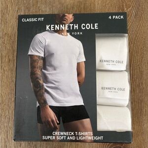 NIB Kenneth Cole Men's Classic White Crewneck T-Shirts 3  Pack Size: M |Everyday